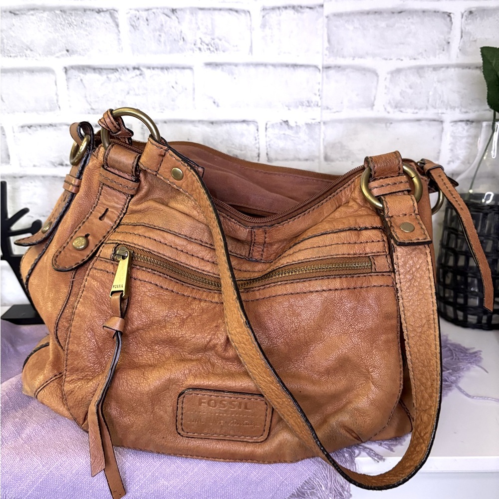 Fossil Tan Leather Women's Bag